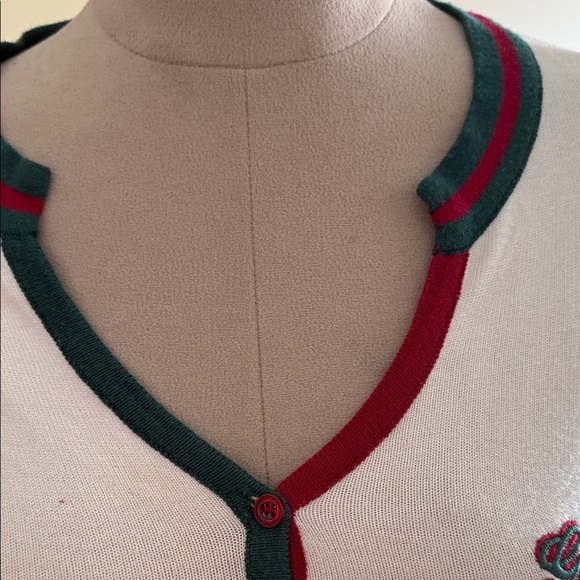 Gucci Cream Top with Green and Red Accents - Picture 6 of 8